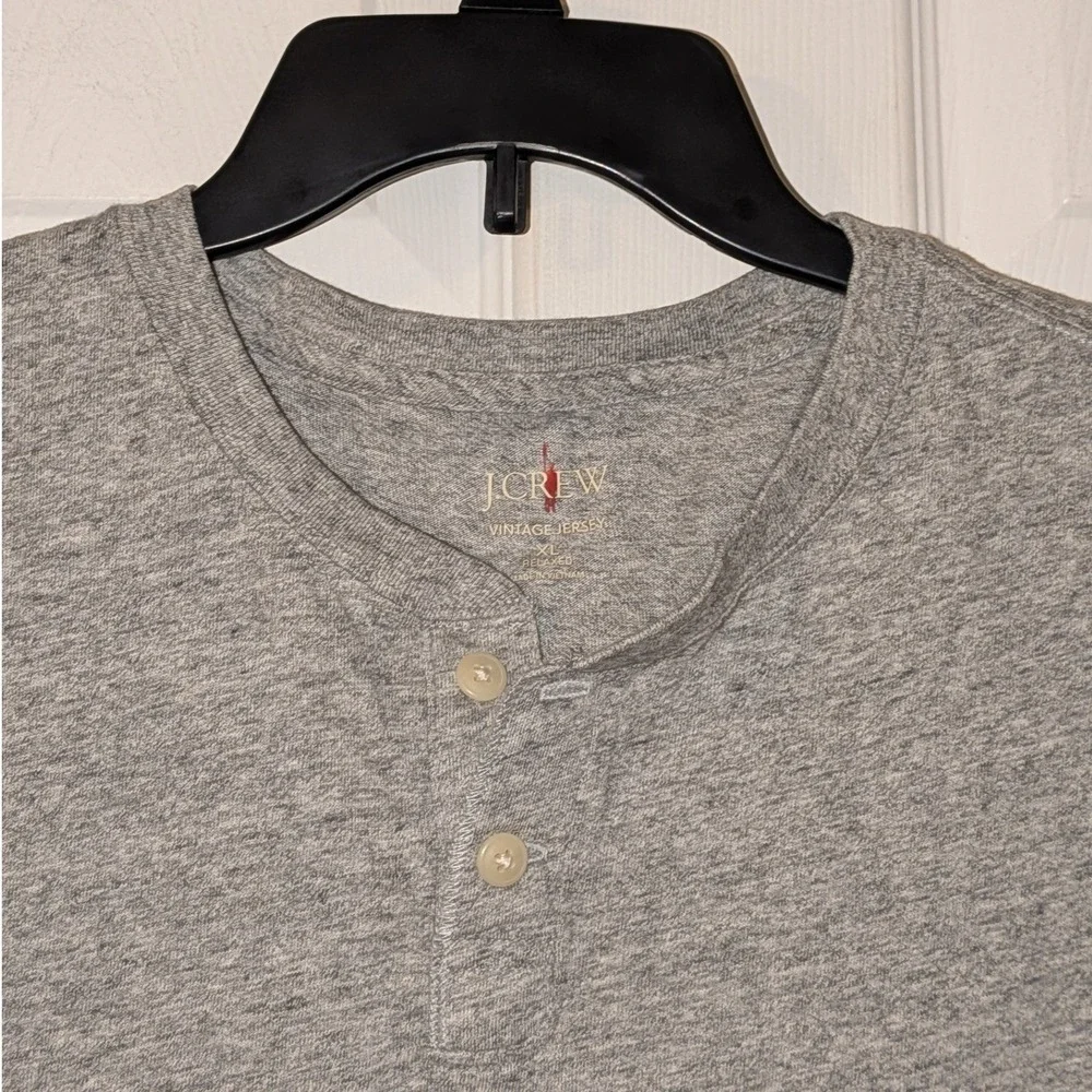 J. Crew Men XL Relaxed Vintage Jersey Henley Shirt Heather Grey NWOT $45